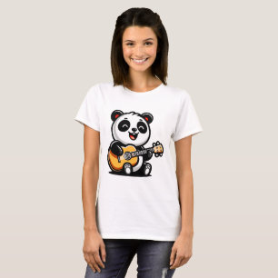 Camiseta Feliz Guitarista Panda - Diseño Cuto De Música Acú
