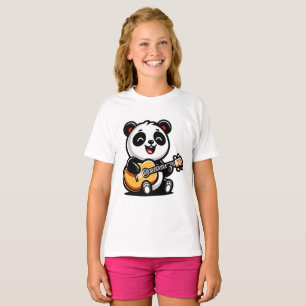 Camiseta Feliz Guitarista Panda - Diseño Cuto De Música Acú