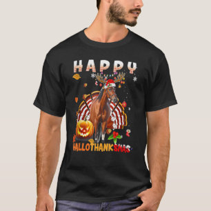 Camiseta Feliz Hallo Graciasmas Pavo Caballo Navidad Reno