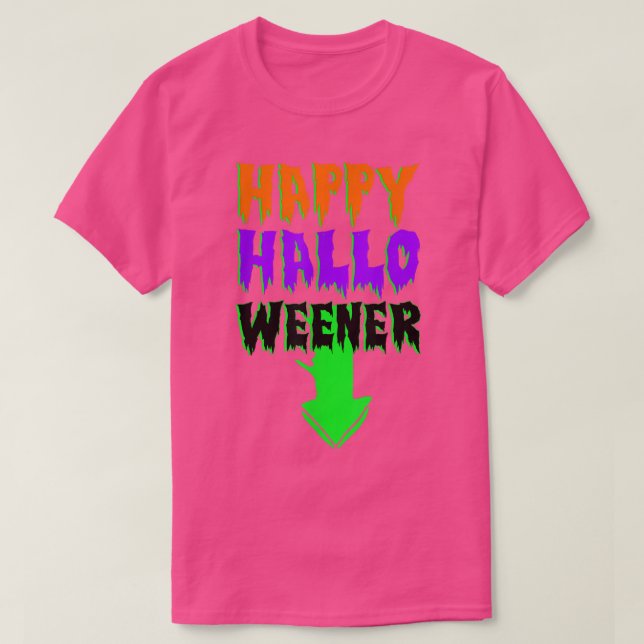Camiseta Feliz Hallo Weener Scary Disfraces de Halloween (Diseño del anverso)