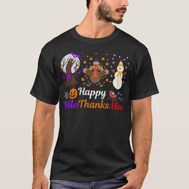 Camiseta Feliz HalloGraciasMas (Anverso)