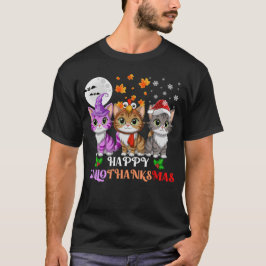 Camiseta Feliz HalloGraciasMas Cats