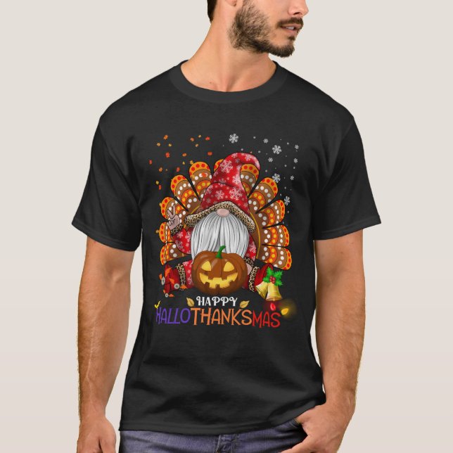 Camiseta Feliz HalloGraciasMas Gnomes (Anverso)
