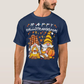 Camiseta Feliz HalloGraciasMas Gnomes Calabaza Gnomes Cae A