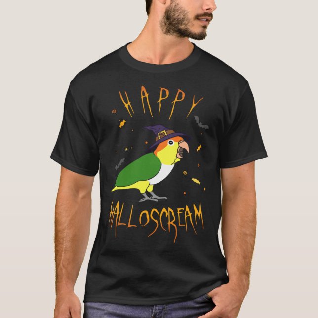 Camiseta Feliz Halloscream Gorra de Brujas Caique Blanco Be (Anverso)