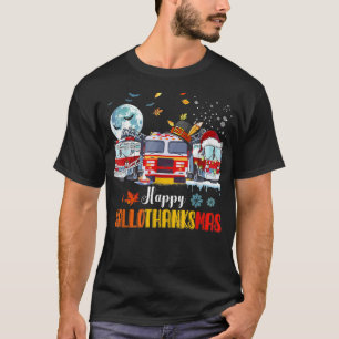 Camiseta Feliz Hallothankmas Bombero Camión de Bomberos Hal