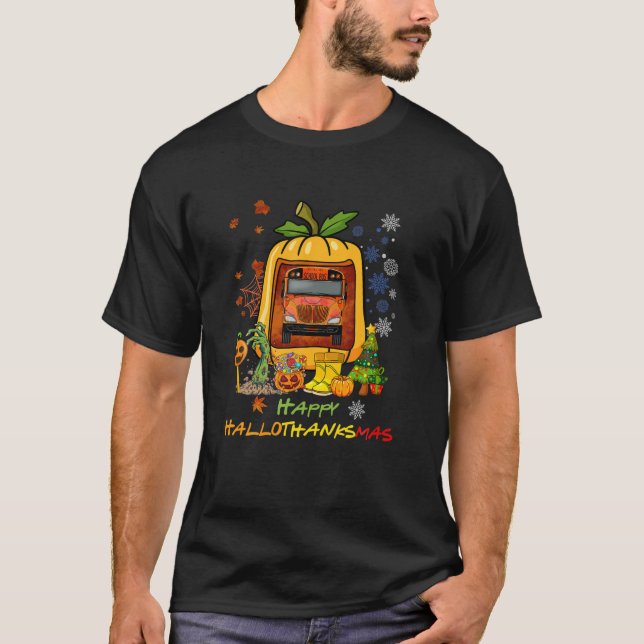 Camiseta Feliz Hallothanksmas al conductor de autobús escol (Anverso)