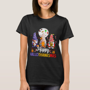 Camiseta Feliz Hallothanksmas Amante Gnomos Halloween Alegr