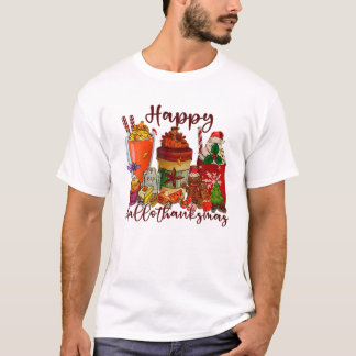 Camiseta Feliz Hallothanksmas Café Lover Halloween Thankg
