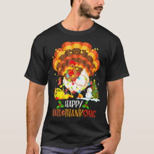 Camiseta Feliz Hallothanksmas Calabaza Pavo Santa Gallina