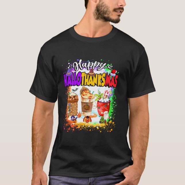 Camiseta Feliz Hallothanksmas Calabaza Spice Latente Hallow (Anverso)