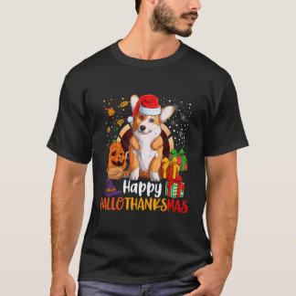 Camiseta Feliz Hallothanksmas Corgi Welsh Lover Halloween C