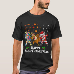 Camiseta Feliz Hallothanksmas dabbing Unicornio