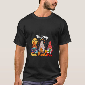 Camiseta Feliz Hallothanksmas de Mujeres Gnomos Halloween A
