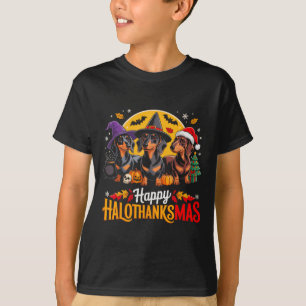 Camiseta Feliz Hallothanksmas Divertido perro de Dachshund
