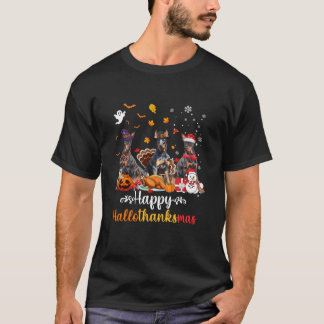 Camiseta Feliz Hallothanksmas Doberman Perro Halloween Cris