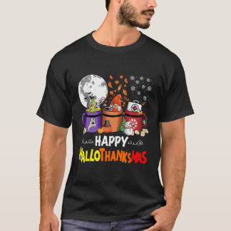 Camiseta Feliz Hallothanksmas Enfermera café Gracioso Hallo