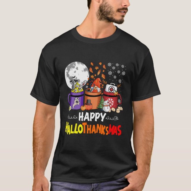 Camiseta Feliz Hallothanksmas Enfermera café Gracioso Hallo (Anverso)