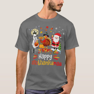 Camiseta Feliz Hallothanksmas Fantasma Turquía Calabaza Nav