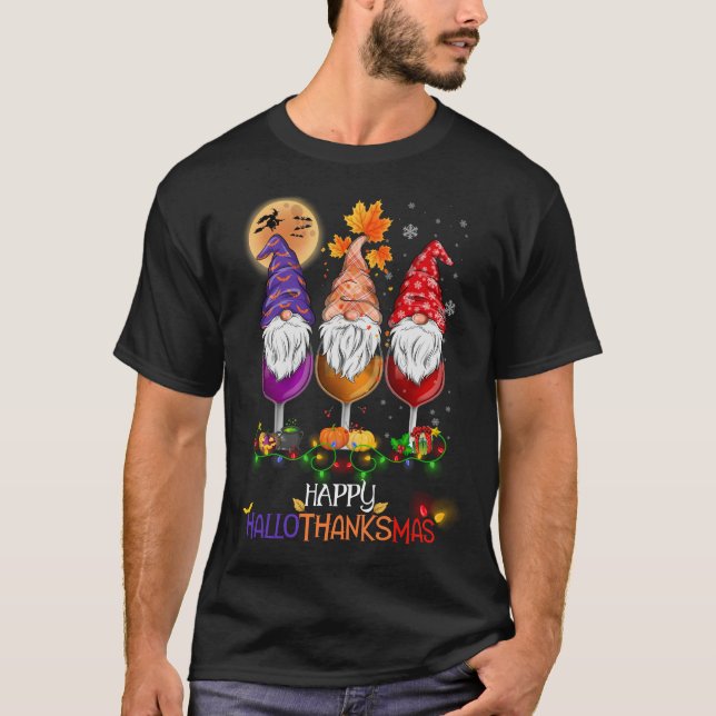 Camiseta Feliz Hallothanksmas Gnomes (Anverso)