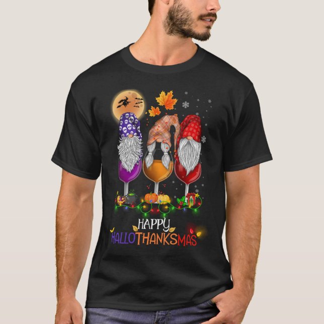 Camiseta Feliz Hallothanksmas Gnomes (Anverso)