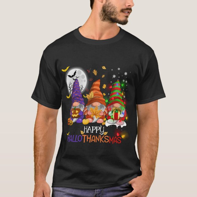 Camiseta Feliz Hallothanksmas Gnomes Lover (Anverso)