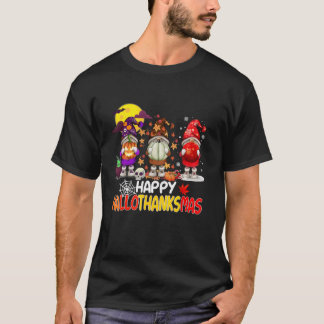Camiseta Feliz Hallothanksmas Gnomo Lindo Otoño Halloween M