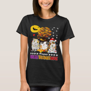 Camiseta Feliz Hallothanksmas Guinea Cerdo Halloween Thanks