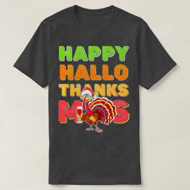 Camiseta Feliz Hallothanksmas Halloween Acción de Gracias C (Diseño del anverso)