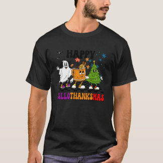 Camiseta Feliz Hallothanksmas Halloween Día de Acción de Gr