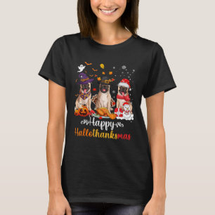 Camiseta Feliz Hallothanksmas Perro Pug Navidades de Hallow