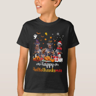 Camiseta Feliz Hallothanksmas Rottweiler Perro Halloween Ch