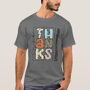 Camiseta Feliz Hallothanksmas, secretaria de escuela, Thank