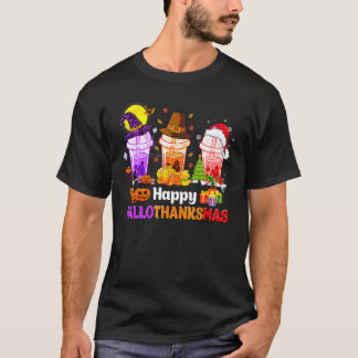 Camiseta Feliz Hallothanksmas Tres Bruja de Té de Boba Sant
