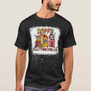 Camiseta Feliz Hallothanksmas Tres tazas Calabaza de araña 
