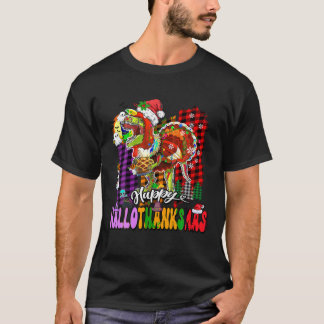 Camiseta Feliz Hallothanksmas Trex Turquía Halloween Thanks