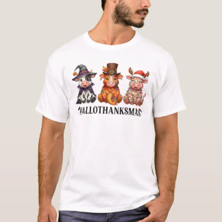 Camiseta Feliz Hallothanksmas Vaca de las Tierras Altas
