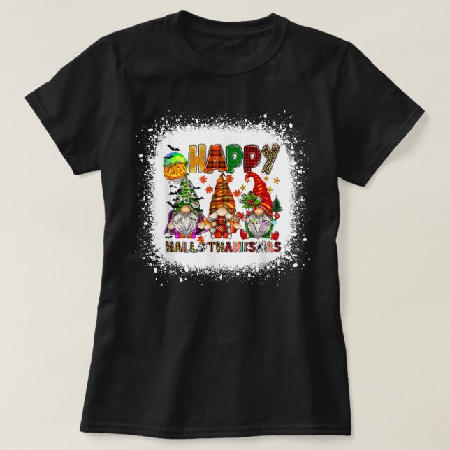 Camiseta Feliz Hallothanksmas Vinos Wasses Santa Hat (Diseño del anverso)