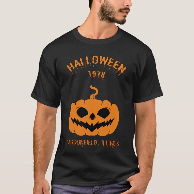 Camiseta Feliz Halloween 1978 Haddonfield, Illinois (Anverso)