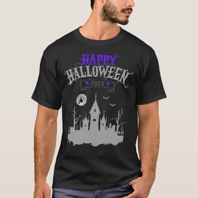 Camiseta Feliz Halloween 2023 Spooky Church Design (Anverso)