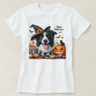 Camiseta Feliz Halloween Amantes de Perros Border Collie