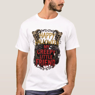 Camiseta Feliz Halloween Amigo Poco Espeluznante Cráneos Co