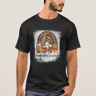 Camiseta Feliz Halloween Arcoíris Especias de Calabaza Blan