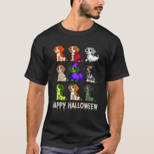 Camiseta Feliz Halloween Beagle Dog Witch Mummy Halloween H