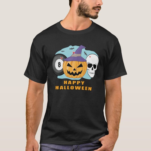 Camiseta Feliz Halloween Billiard - Fantasía (Anverso)