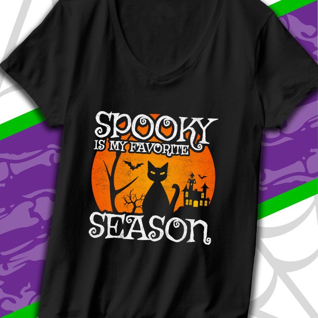 Camiseta Feliz Halloween Black Cat Spooky Season Funny Hall (Subido por el creador)
