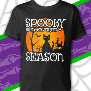 Camiseta Feliz Halloween Black Cat Spooky Season Funny Hall