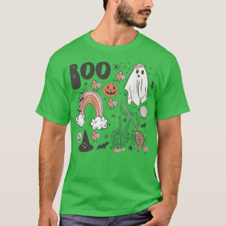 Camiseta Feliz Halloween Boo Spider Witch Gorra Rainbow Hal