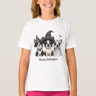 Camiseta Feliz Halloween Boston Terrier Dogs
