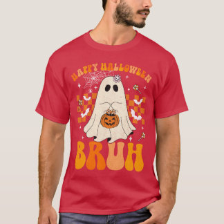 Camiseta Feliz Halloween Bruh Ghost Pumpkin Candick Trick O